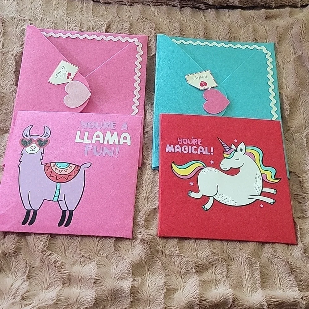 LLana, Unicorn & 2 matching Colored Felt Folders